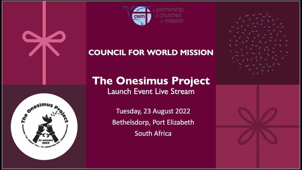 CWM Launch of the Onesimus Project